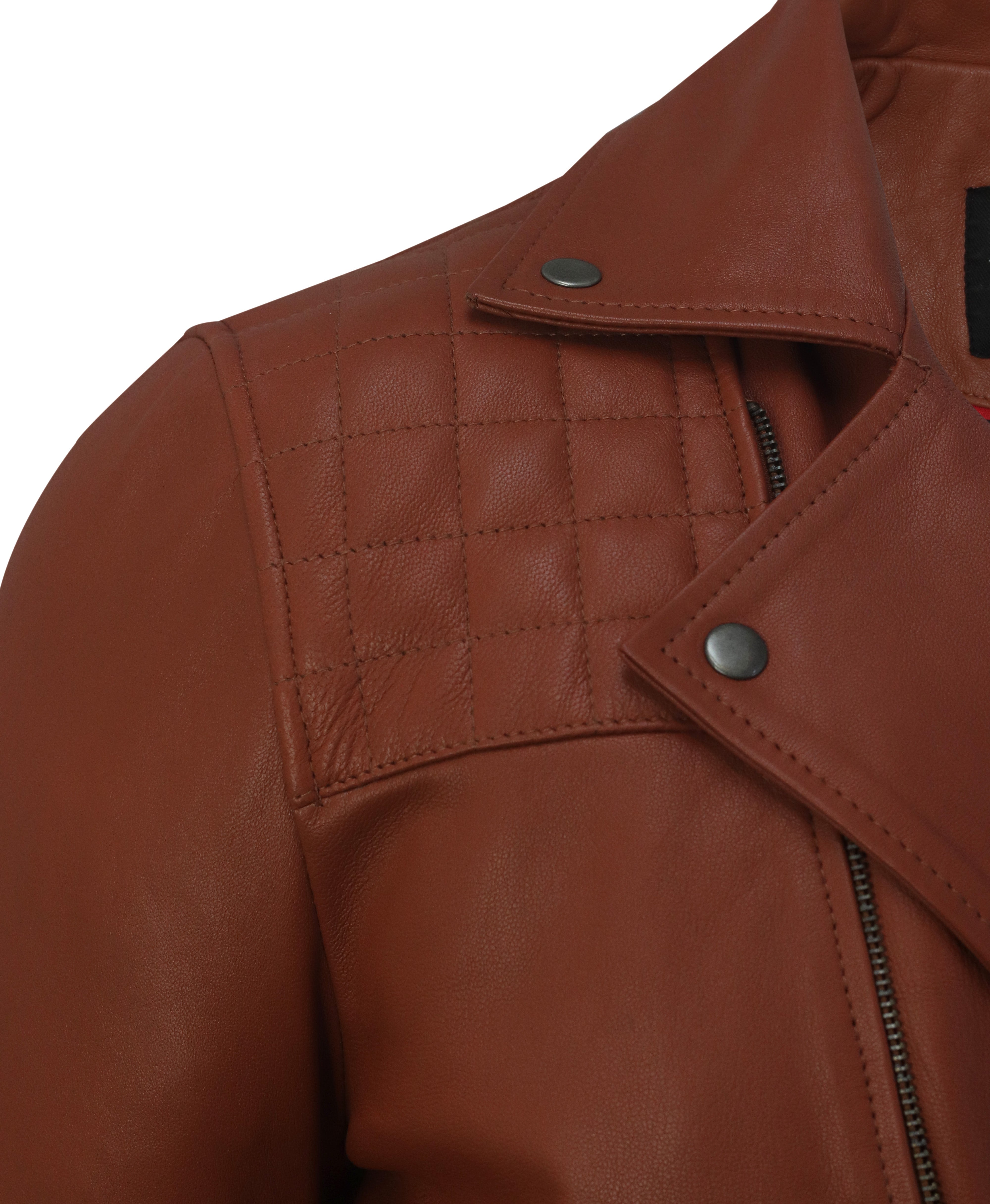 Ironwood Tan Biker Leather Jacket