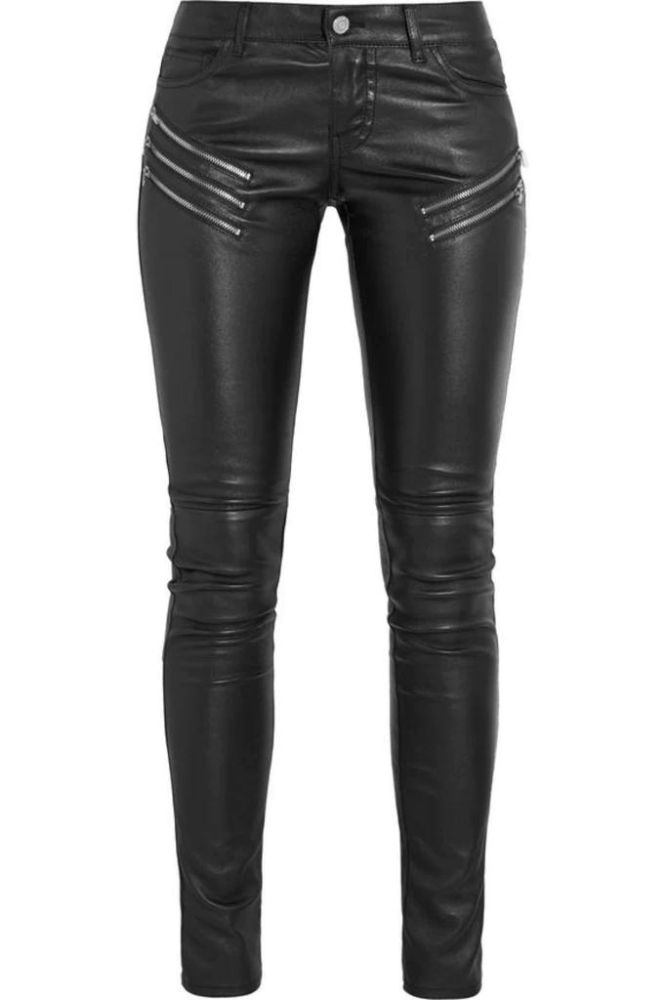 BLACK LEATHER SKINNY PANTS