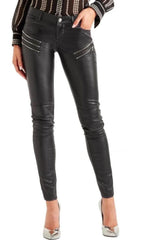 BLACK LEATHER SKINNY PANTS