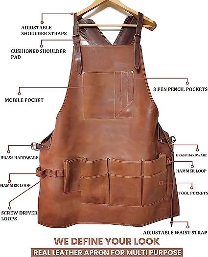 DARK RABBIT 8-POCKET LEATHER CUT PROOF TOOL APRON