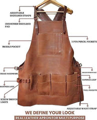 DARK RABBIT 8-POCKET LEATHER CUT PROOF TOOL APRON