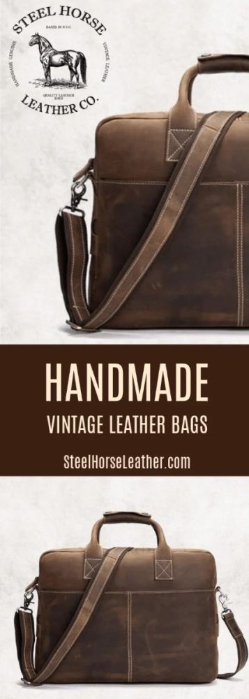 THE WELCH BRIEFCASE VINTAGE LEATHER MESSENGER BAG