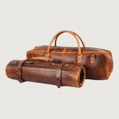 Brown Leather Knife Roll