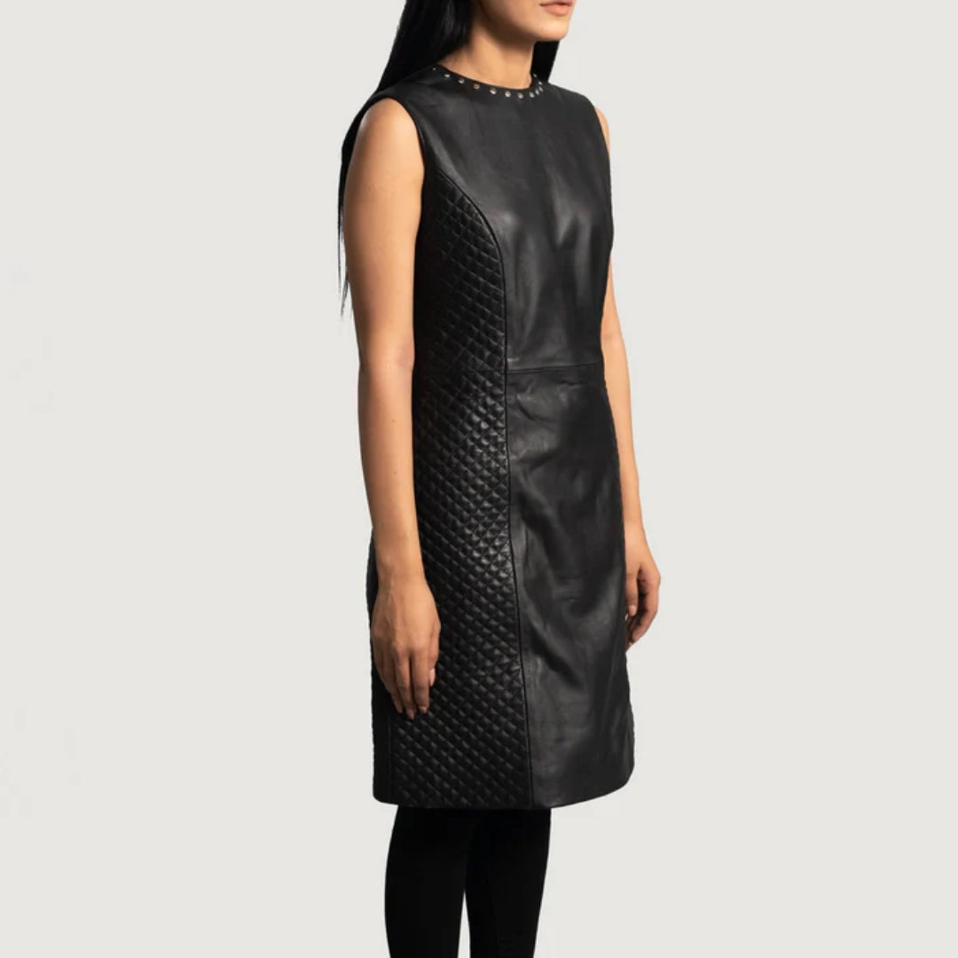Luxe Black Leather Dress