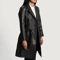 Sweet Susan Black Leather Trench Coat