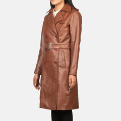Alice Brown Double Breasted Leather Coat