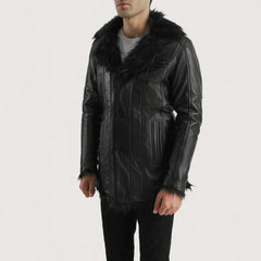 Fircliff Black Leather Coat