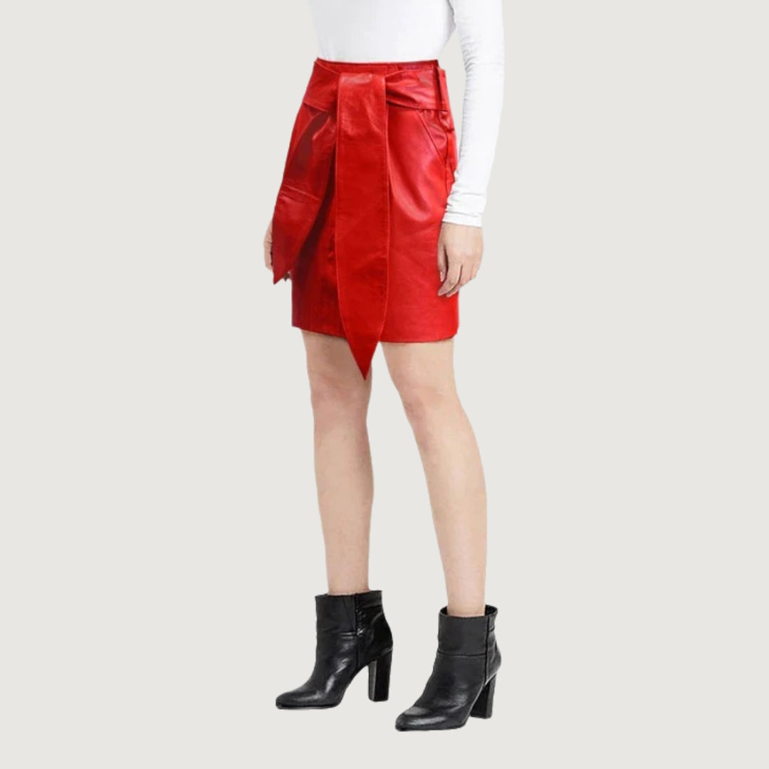 Daisy Ridley Leather Skirt