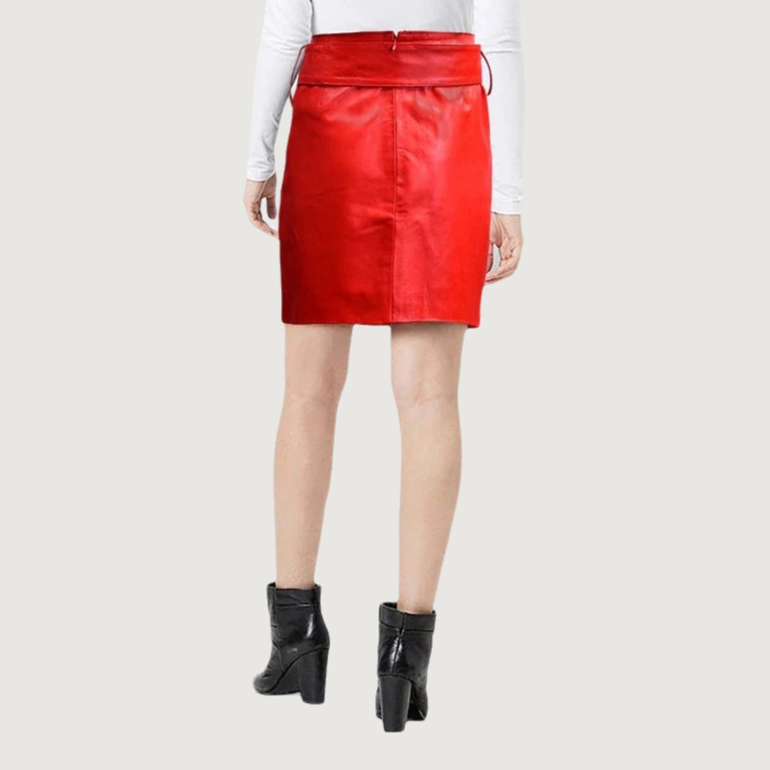 Daisy Ridley Leather Skirt