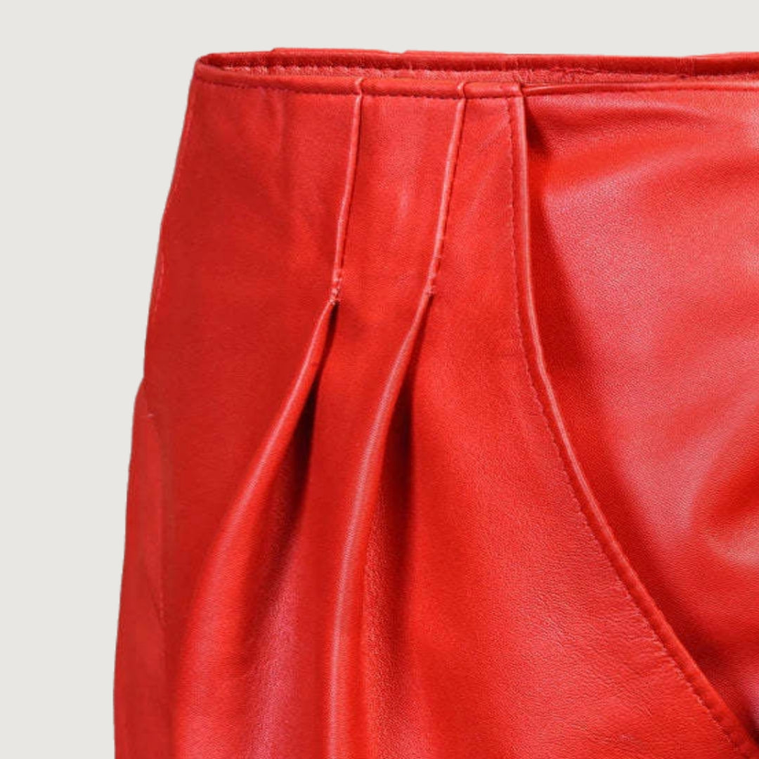 Daisy Ridley Leather Skirt