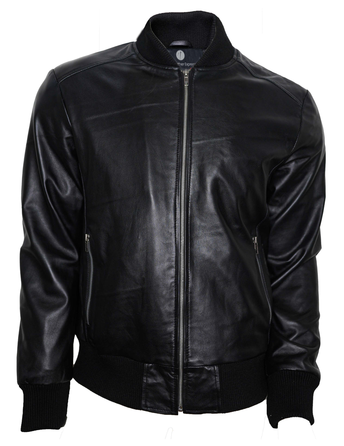 Mens Lambskin Black Bomber Jacket