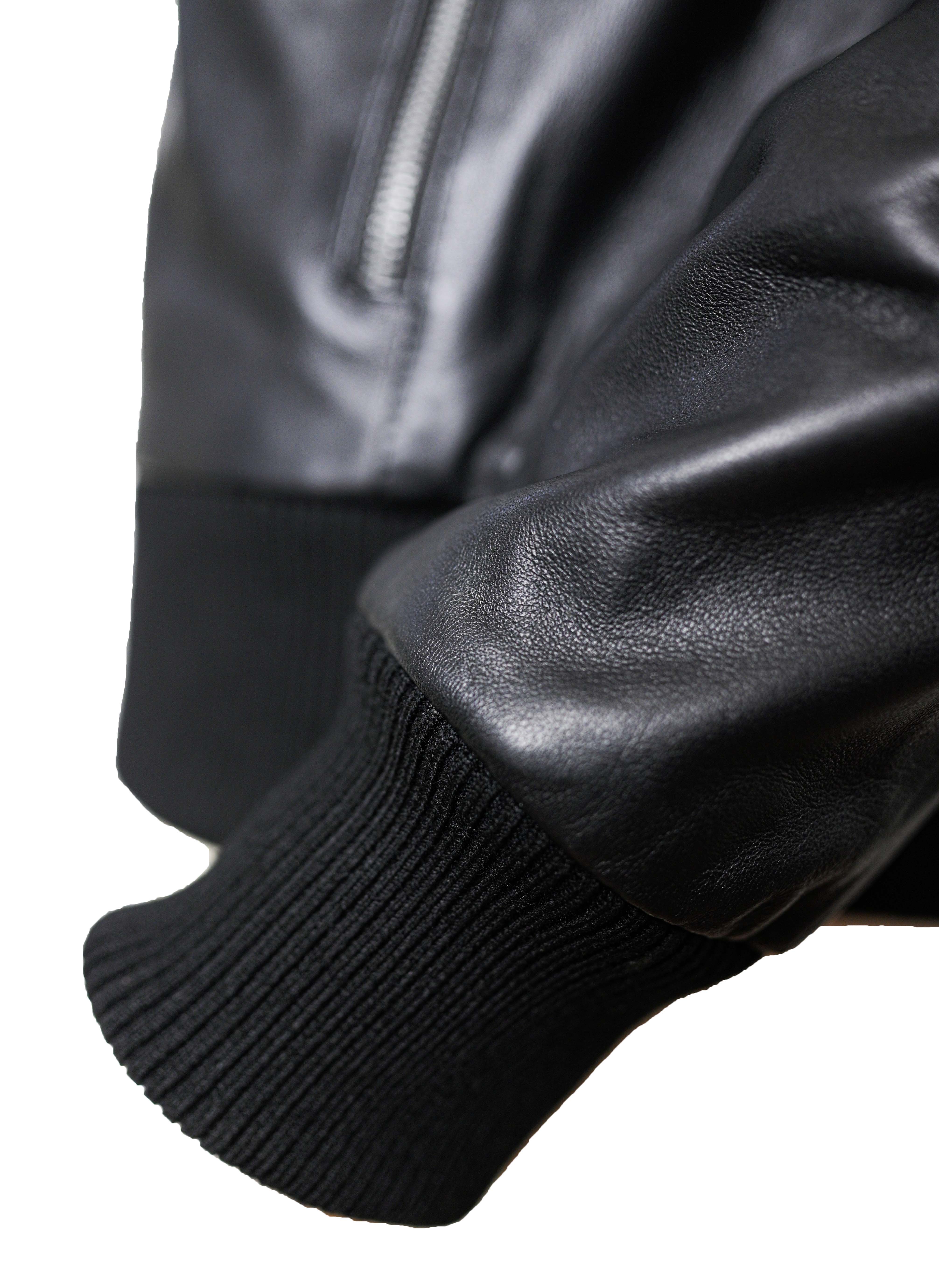 Mens Lambskin Black Bomber Jacket