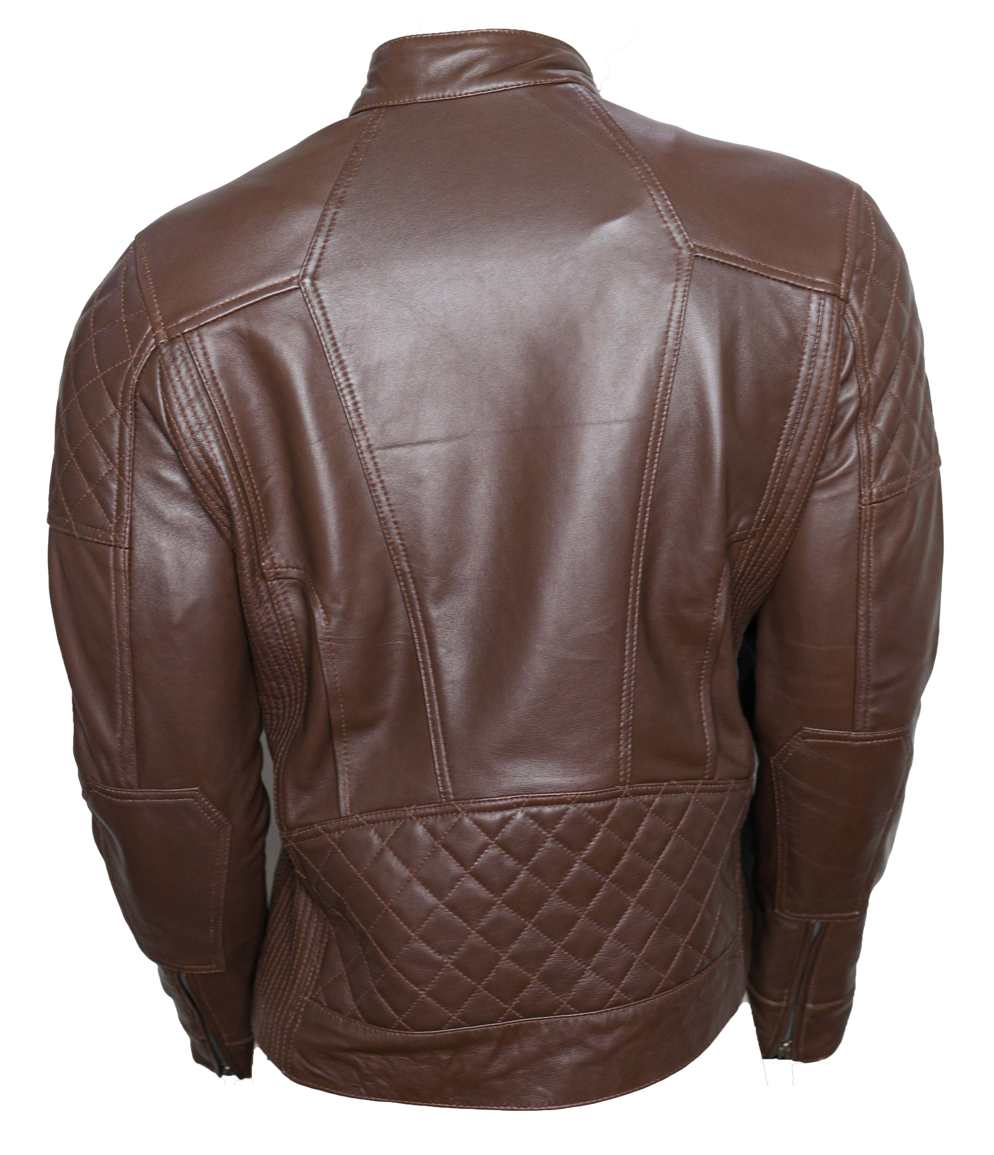 Dark Brown Slimfit Bomber Leather Jacket