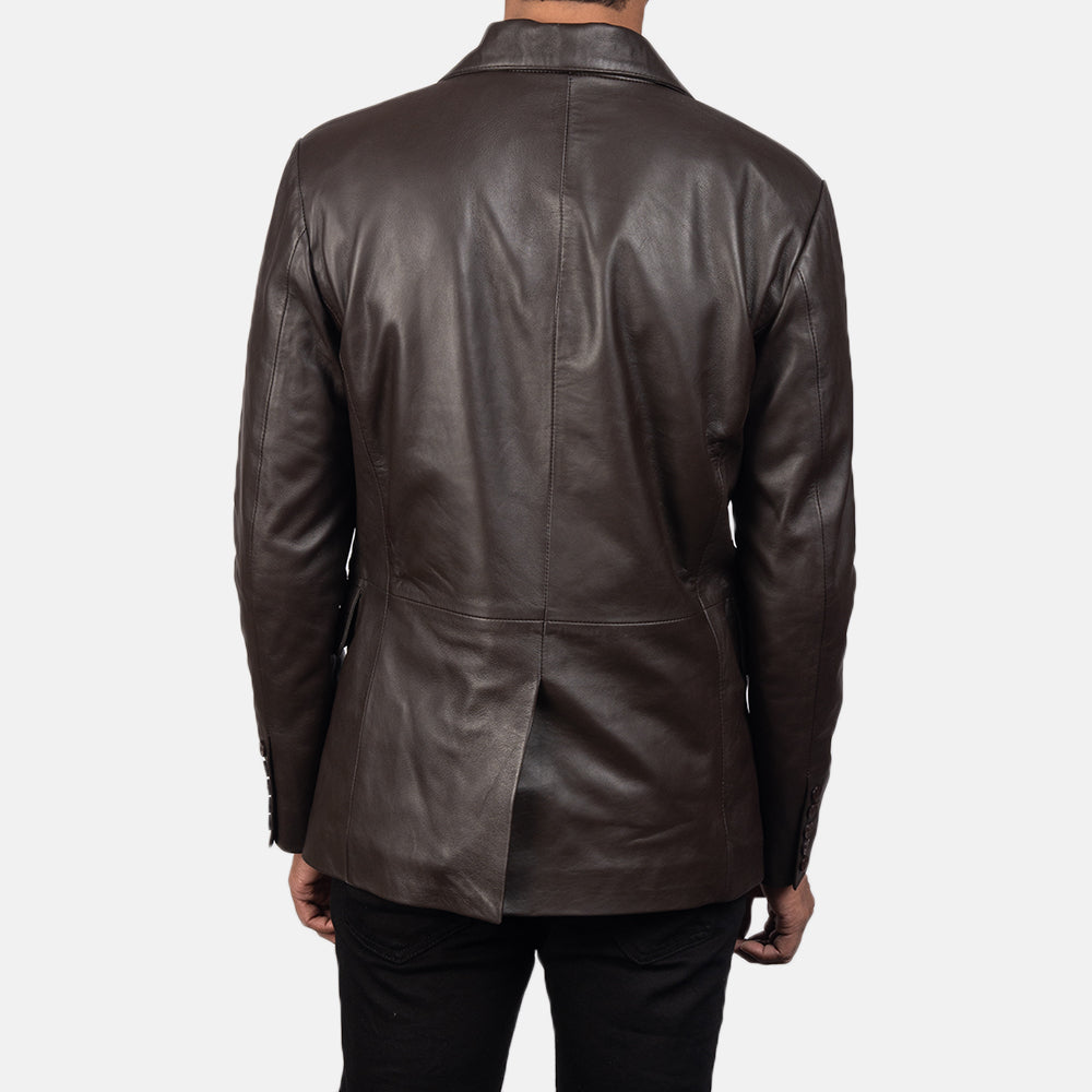 Men's Daron Brown Leather Blazer