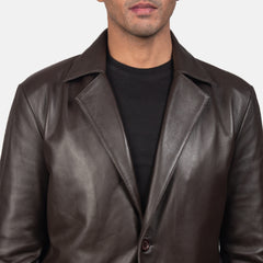 Men's Daron Brown Leather Blazer