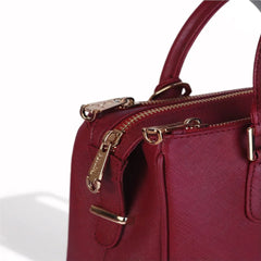 Sienna Luxe Maroon Leather Handbag