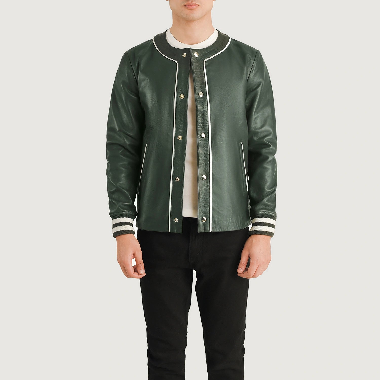 Willis Green Leather Varsity Jacket