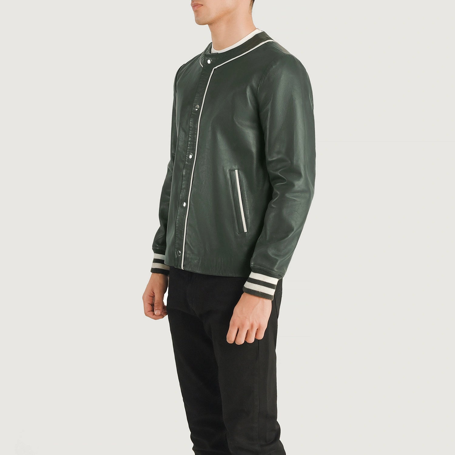 Willis Green Leather Varsity Jacket