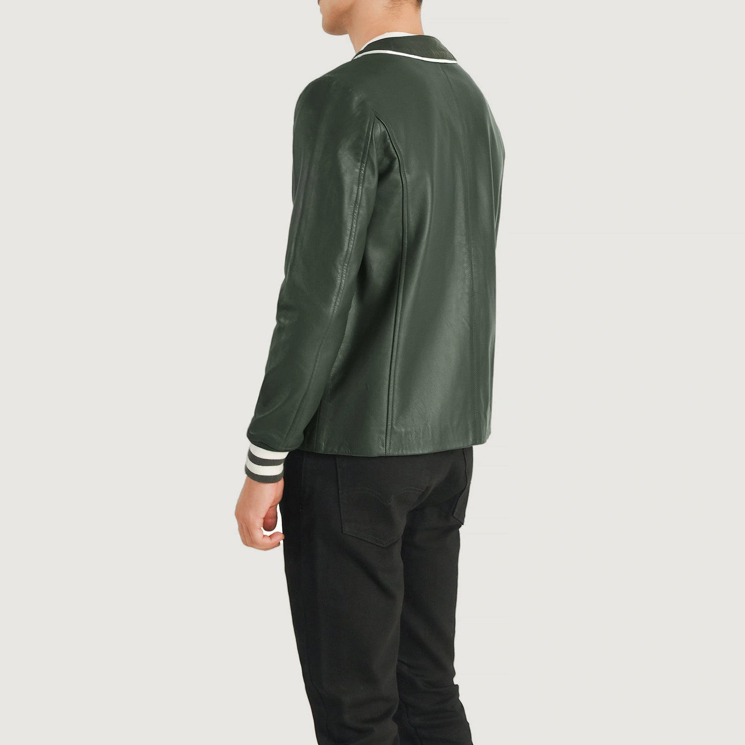 Willis Green Leather Varsity Jacket