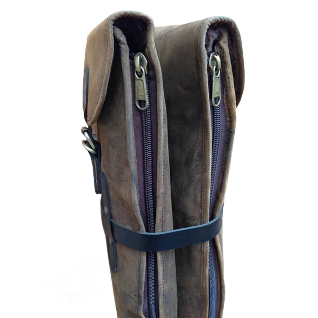 Distressed Brown Double Leather Shotgun Slip, Gift for Hunters