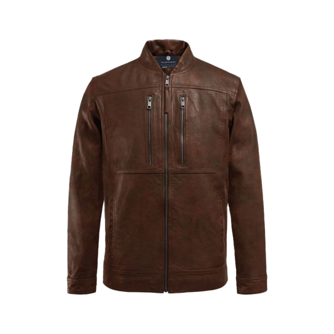 Thunder Storm Spanish Brown Biker Leather Jacket