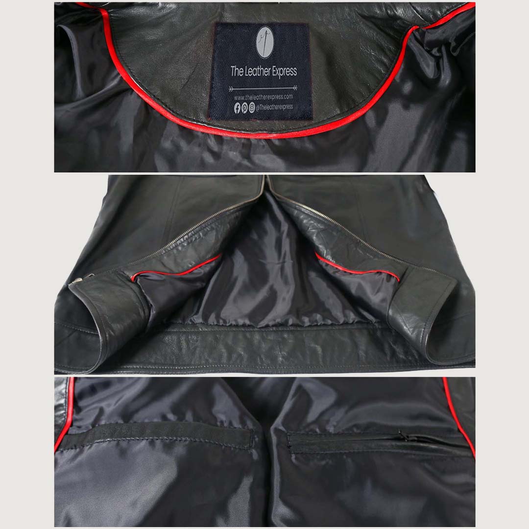 Men's Genuine Cow Rub Off Leather Coat (Trench Coat)
