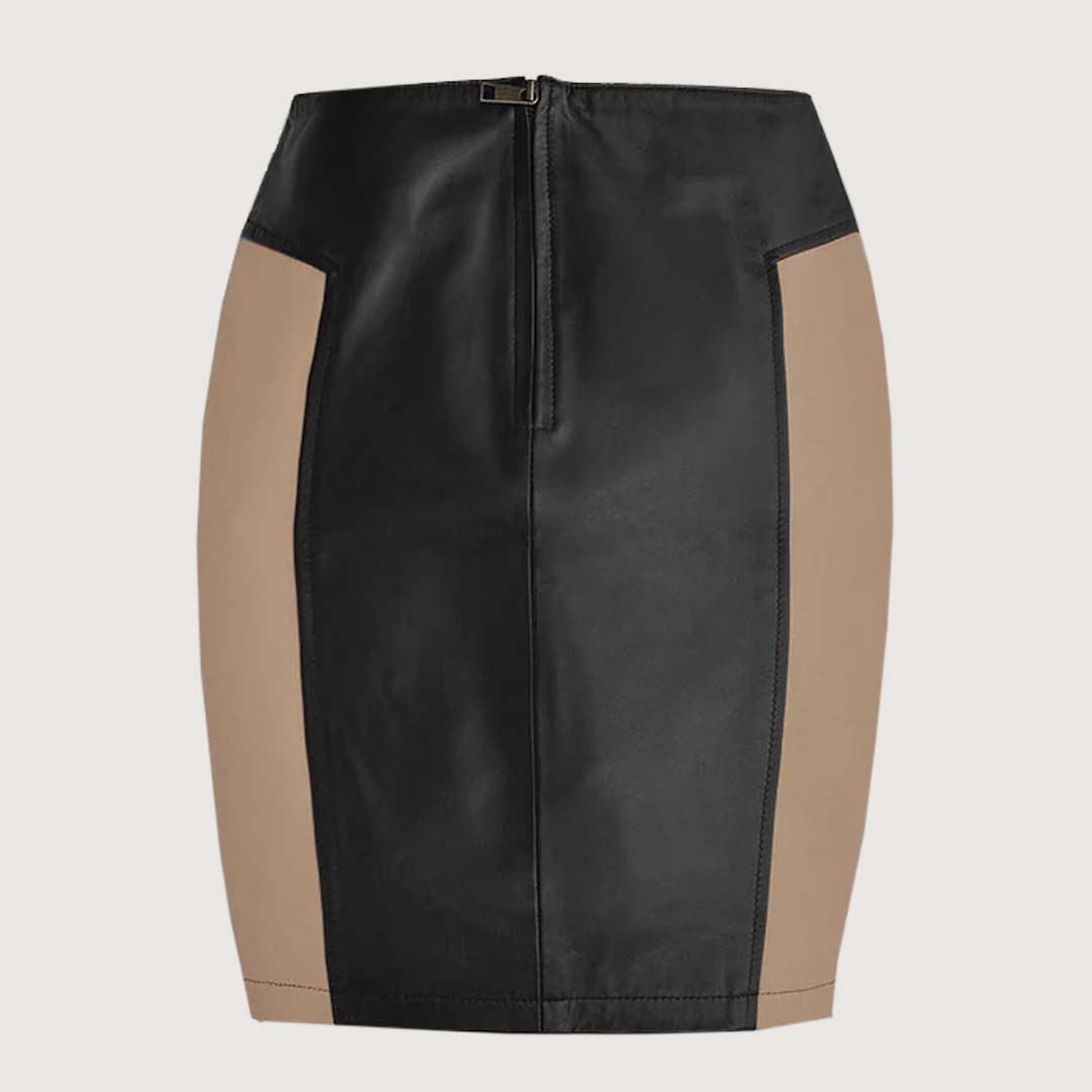 Contoured Figurine Leather Skirt