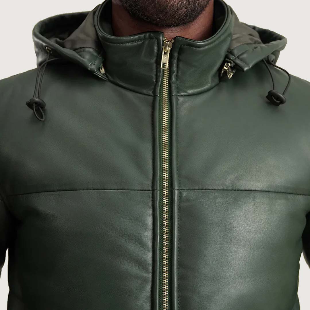 Gordon Green Hooded Leather Puffer Jacket