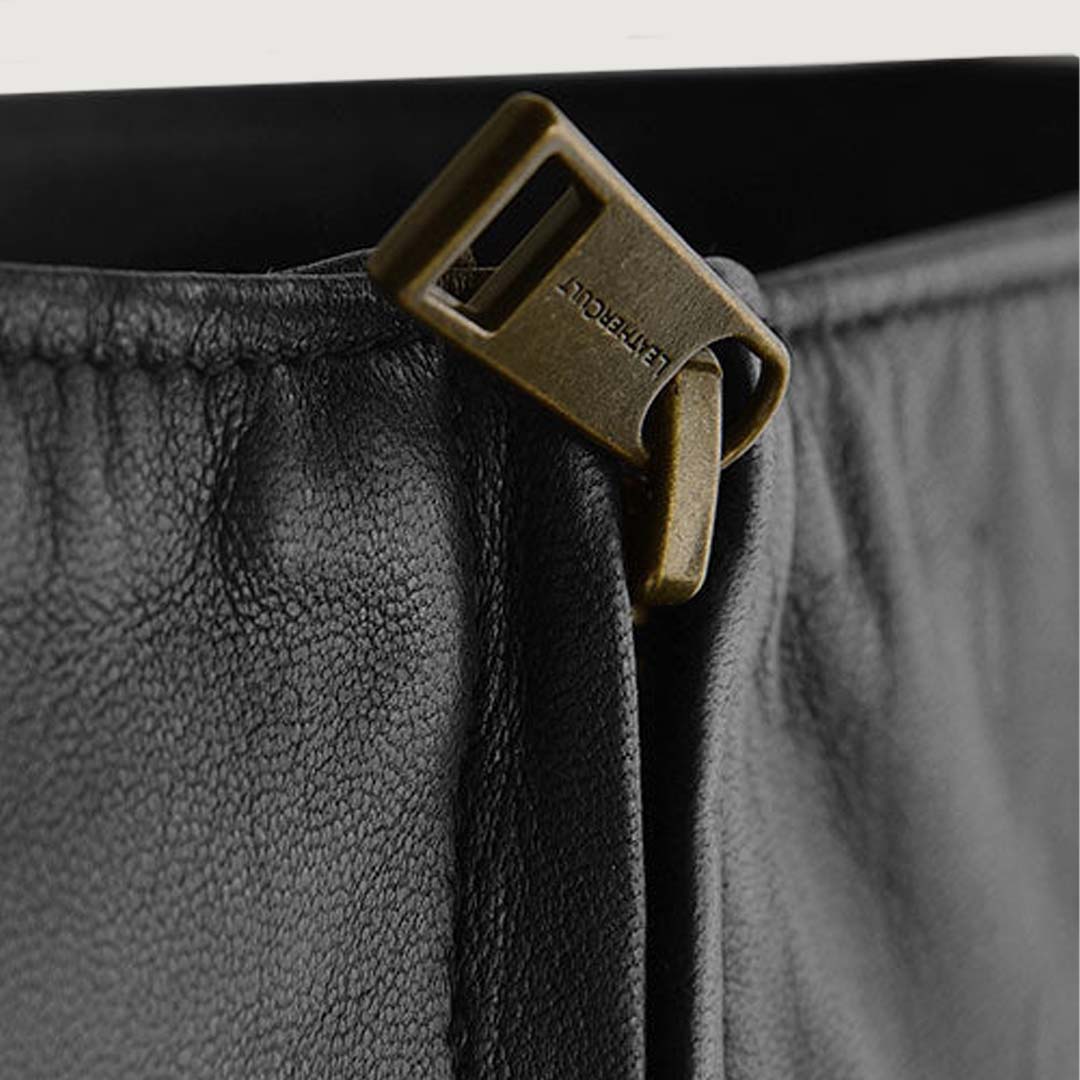 Contoured Figurine Leather Skirt