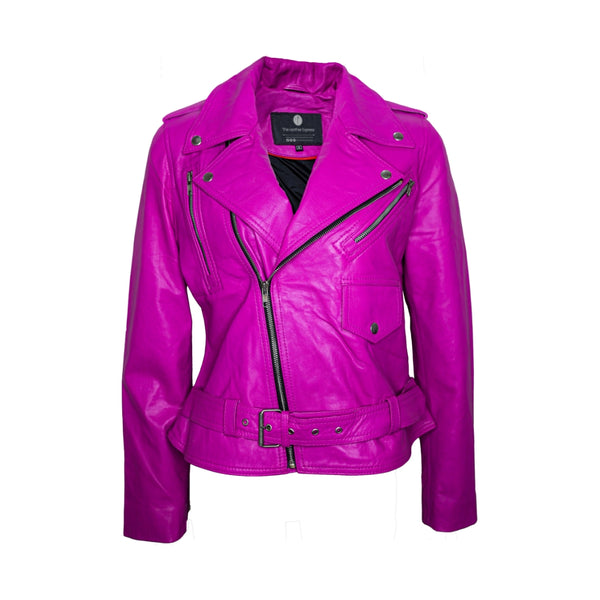 ジャケット A FERRETTI Woman Jacket Pink 05221625 0169 Erika Lambskin Leather Pink Jacket | Made in France