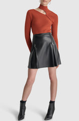 Luxe Pleat Faux Leather Mini Skirt