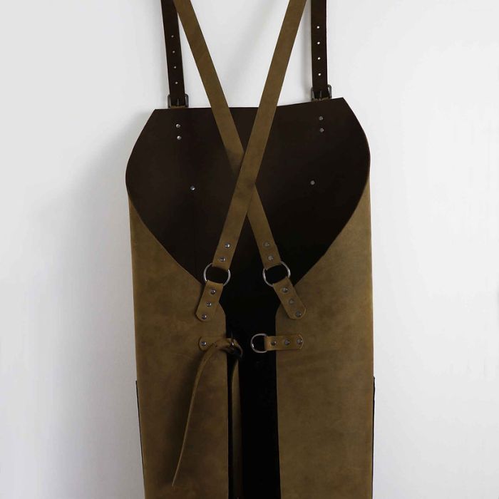 PEDRO LEATHER SUEDE APRON