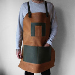 PEDRO LEATHER SUEDE APRON