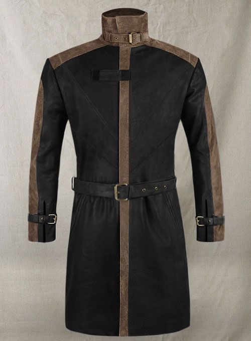 AIDEN PEARCE WATCH DOG LEATHER TRENCH COAT