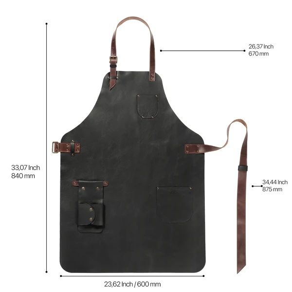 OTTO ANGELINO TOP GRAIN LEATHER APRON