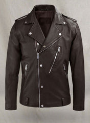 BEAST BROWN BIKER LEATHER JACKET