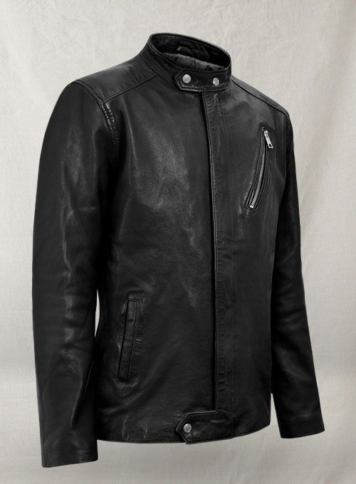 MOTORAD BLACK BIKER LEATHER JACKET