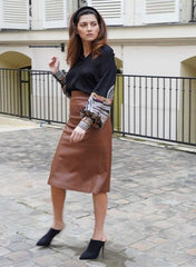 BLANCA BLANCO LEATHER SKIRT