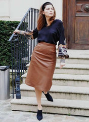 BLANCA BLANCO LEATHER SKIRT