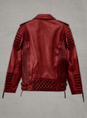 CHARLES BURNT RED LEATHER JACKET