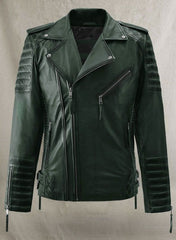 CHARLES BURNT GREEN LEATHER JACKET