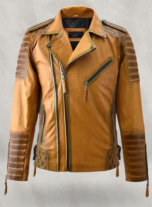 CHARLESBURNT MUSTARD LEATHER JACKET