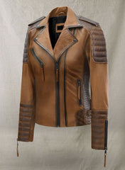 CHARLOTTE BURNT TAN LEATHER JACKET