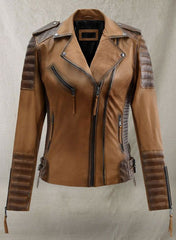 CHARLOTTE BURNT TAN LEATHER JACKET