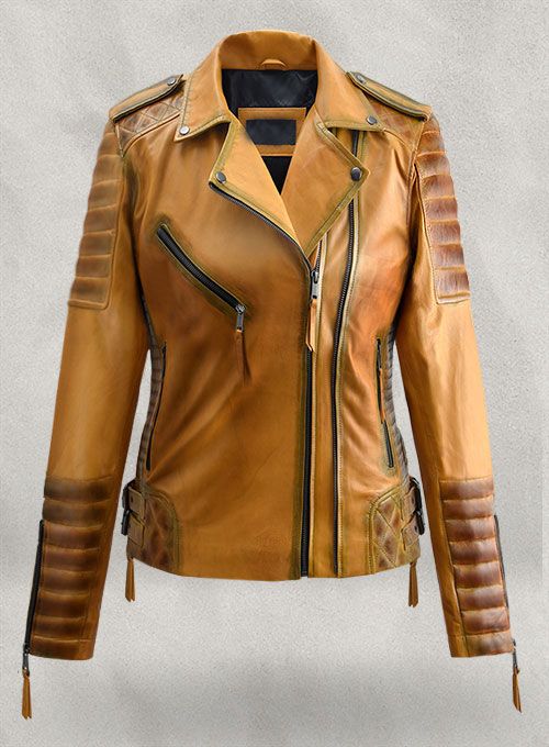 CHARLOTTE BURNT MUSTARD LEATHER JACKET