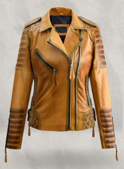 CHARLOTTE BURNT MUSTARD LEATHER JACKET