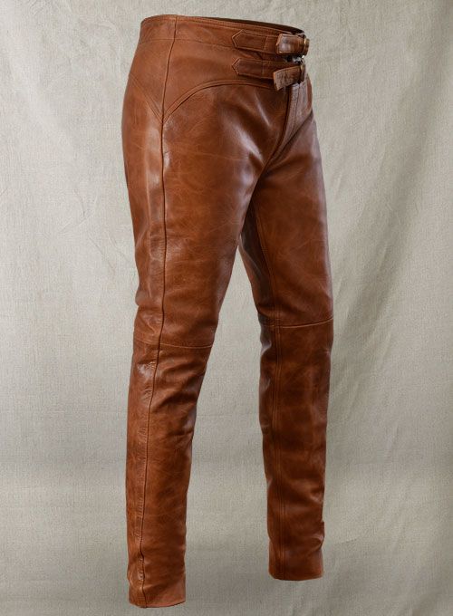 COGNAC JIM MORRISON LEATHER PANT