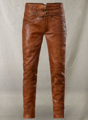 COGNAC JIM MORRISON LEATHER PANT