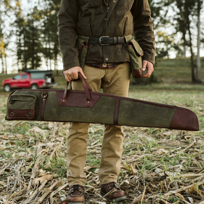 Brass Zippers Waxed Canvas Shotgun Case