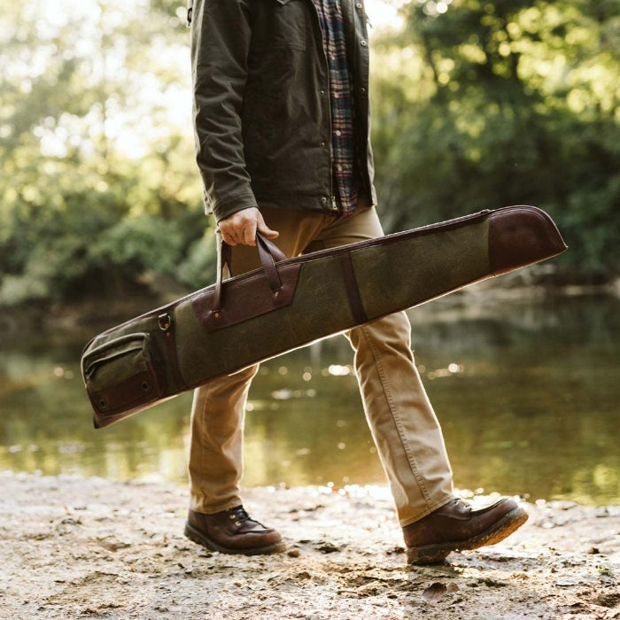 Brass Zippers Waxed Canvas Shotgun Case